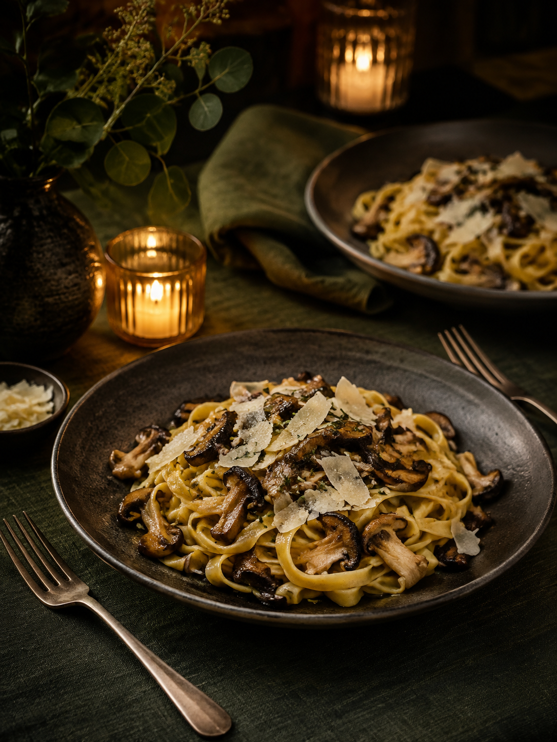 Tagliatelles crémeuses aux champignons